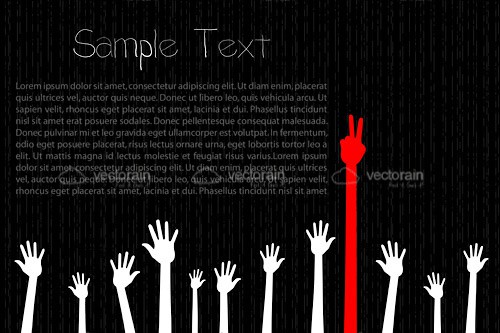 Abstract Hands in the Air Design with Sample Text
